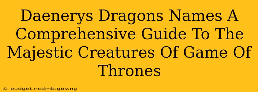 Daenerys Dragons Names A Comprehensive Guide To The Majestic Creatures Of Game Of Thrones