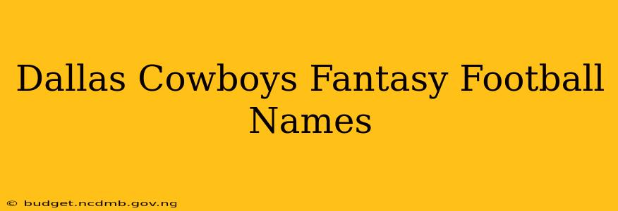 Dallas Cowboys Fantasy Football Names