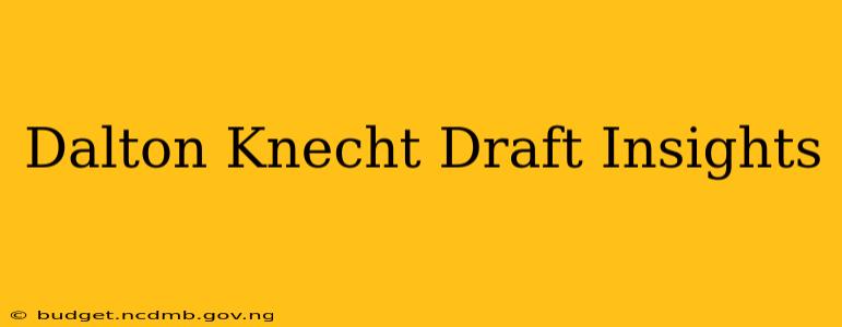 Dalton Knecht Draft Insights
