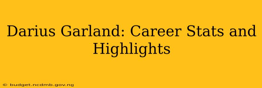 Darius Garland: Career Stats and Highlights