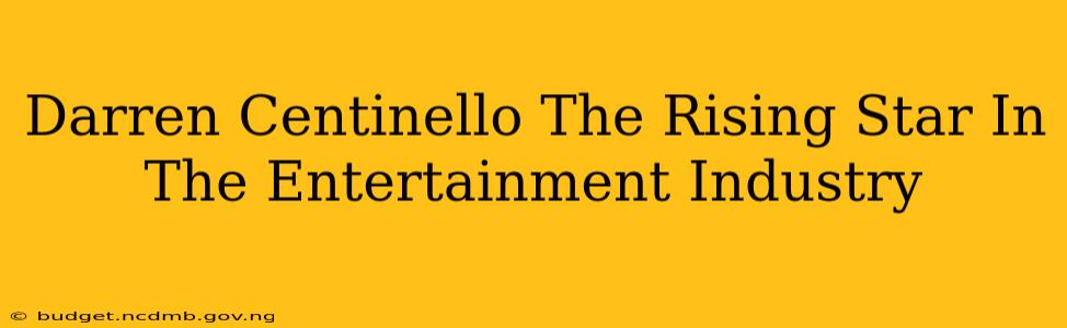 Darren Centinello The Rising Star In The Entertainment Industry