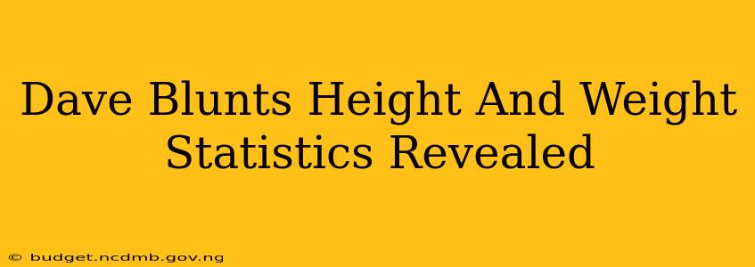 Dave Blunts Height And Weight Statistics Revealed