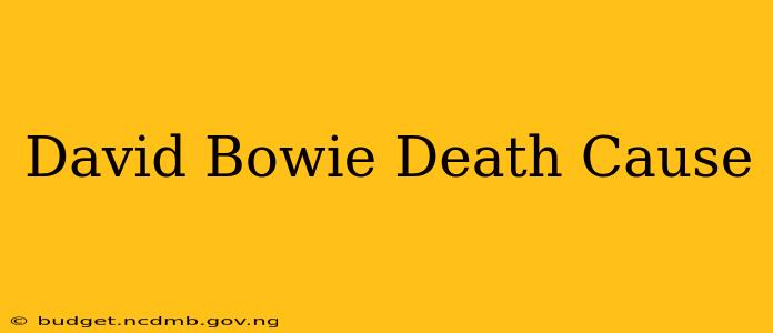 David Bowie Death Cause
