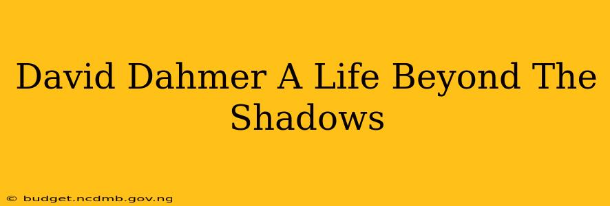 David Dahmer A Life Beyond The Shadows