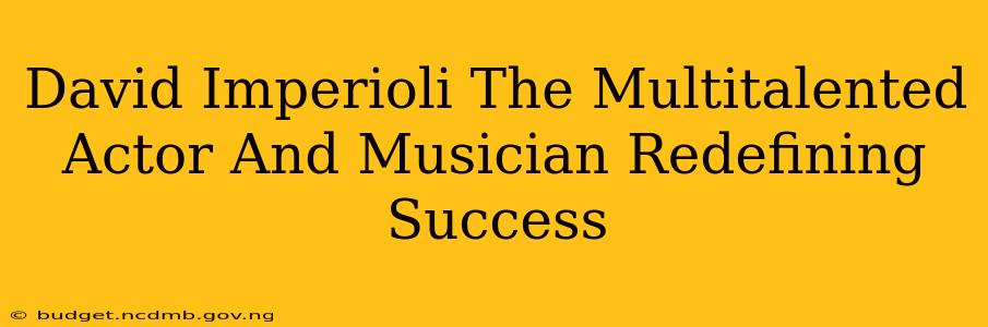 David Imperioli The Multitalented Actor And Musician Redefining Success