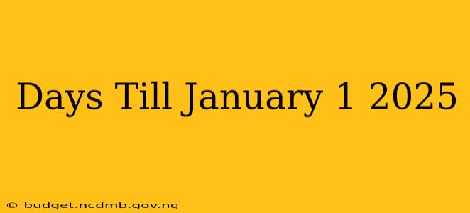Days Till January 1 2025