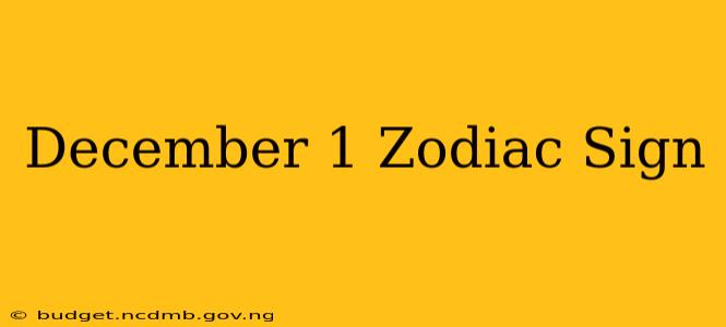December 1 Zodiac Sign