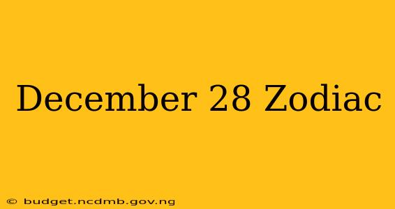 December 28 Zodiac