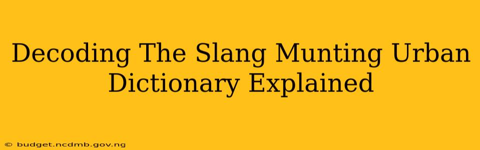 Decoding The Slang Munting Urban Dictionary Explained