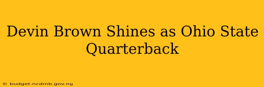 Devin Brown Shines as Ohio State Quarterback