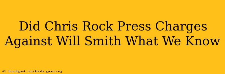 Did Chris Rock Press Charges Against Will Smith What We Know