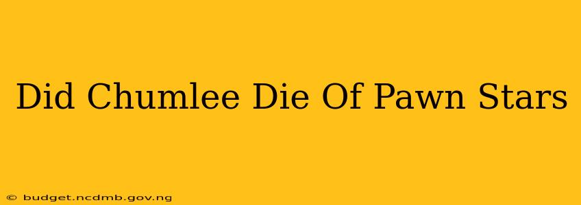 Did Chumlee Die Of Pawn Stars