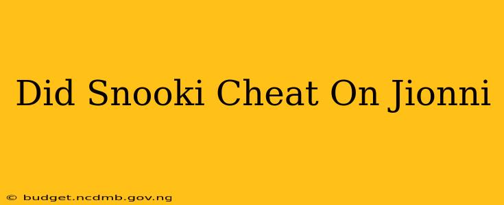 Did Snooki Cheat On Jionni