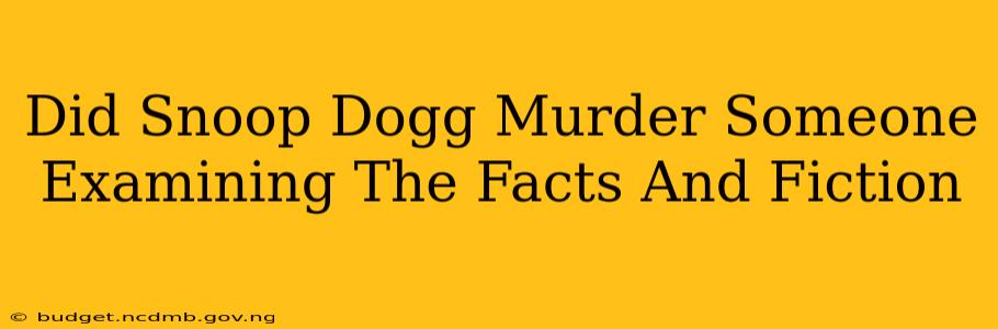 Did Snoop Dogg Murder Someone Examining The Facts And Fiction