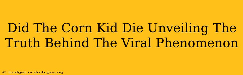 Did The Corn Kid Die Unveiling The Truth Behind The Viral Phenomenon