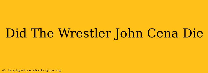 Did The Wrestler John Cena Die