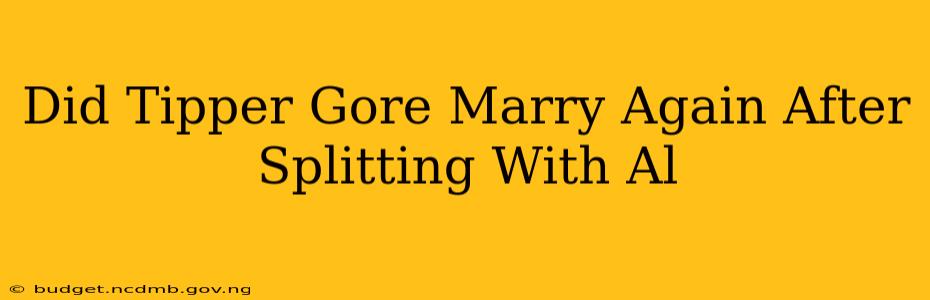 Did Tipper Gore Marry Again After Splitting With Al