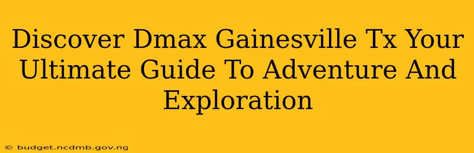 Discover Dmax Gainesville Tx Your Ultimate Guide To Adventure And Exploration