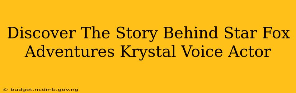 Discover The Story Behind Star Fox Adventures Krystal Voice Actor