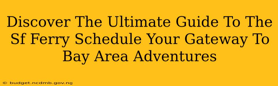 Discover The Ultimate Guide To The Sf Ferry Schedule Your Gateway To Bay Area Adventures