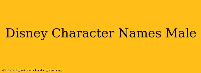 Disney Character Names Male