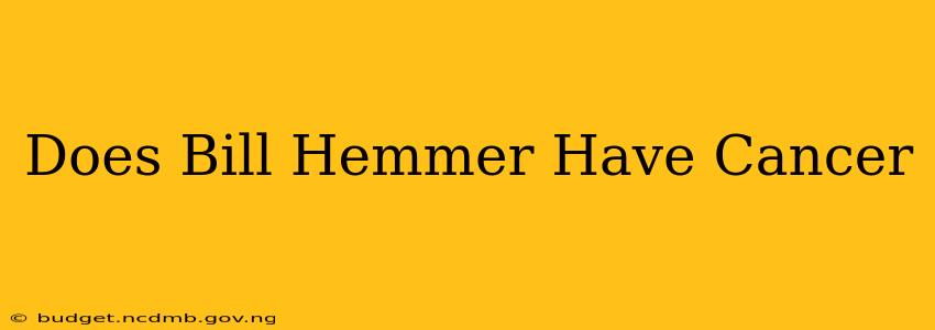 Does Bill Hemmer Have Cancer