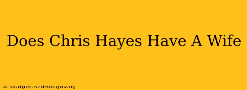 Does Chris Hayes Have A Wife