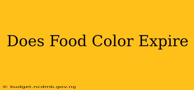 Does Food Color Expire