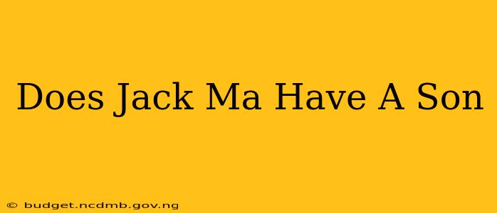 Does Jack Ma Have A Son
