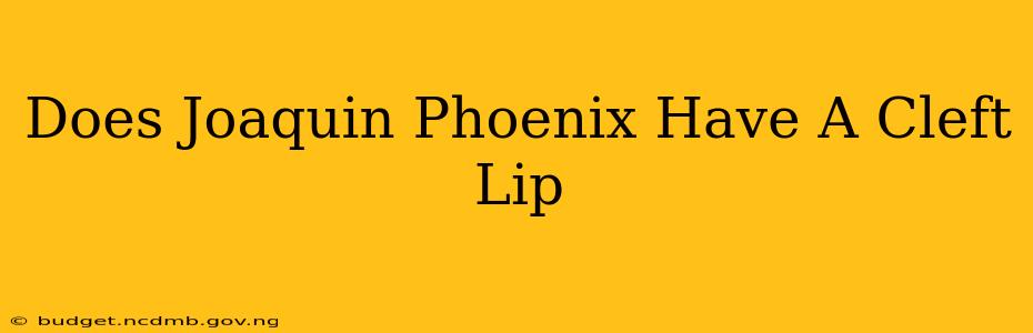 Does Joaquin Phoenix Have A Cleft Lip