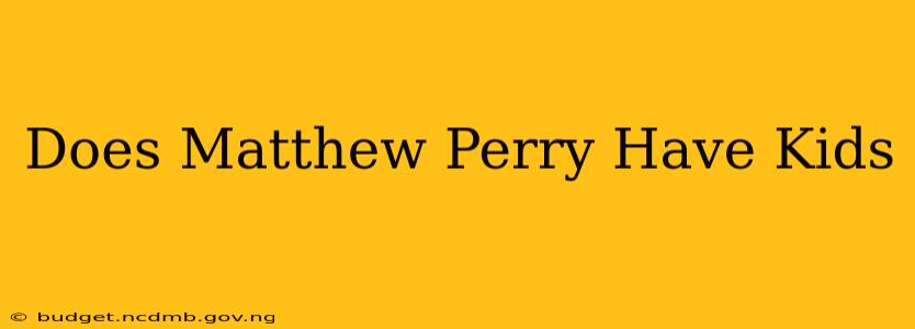 Does Matthew Perry Have Kids
