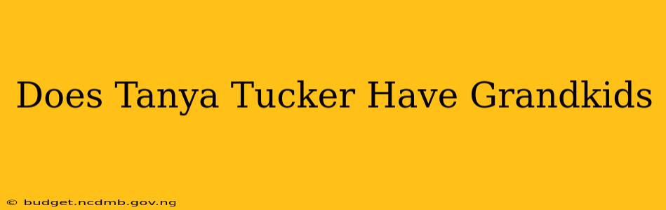 Does Tanya Tucker Have Grandkids