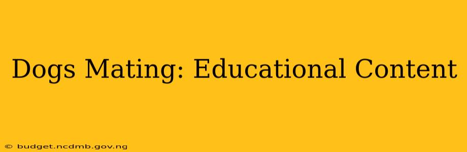Dogs Mating: Educational Content