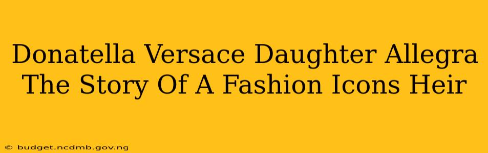 Donatella Versace Daughter Allegra The Story Of A Fashion Icons Heir