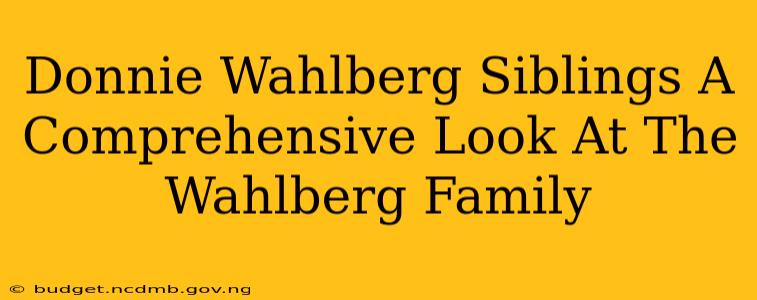 Donnie Wahlberg Siblings A Comprehensive Look At The Wahlberg Family