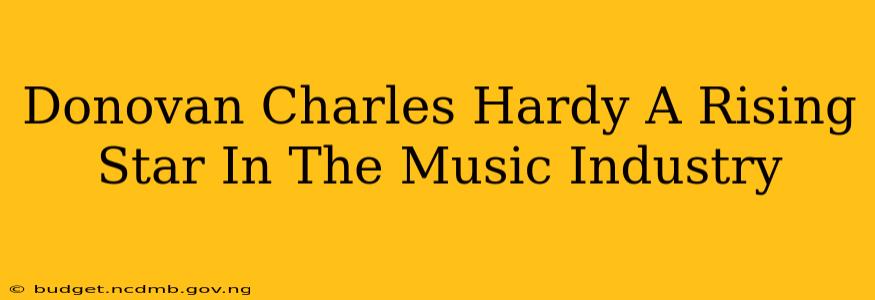 Donovan Charles Hardy A Rising Star In The Music Industry