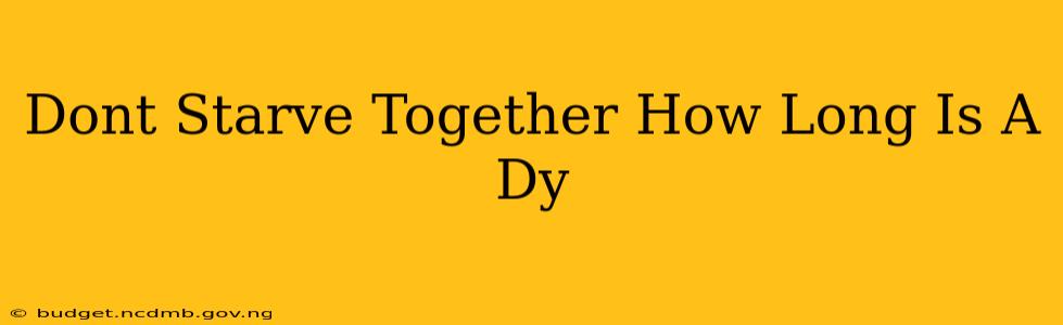 Dont Starve Together How Long Is A Dy
