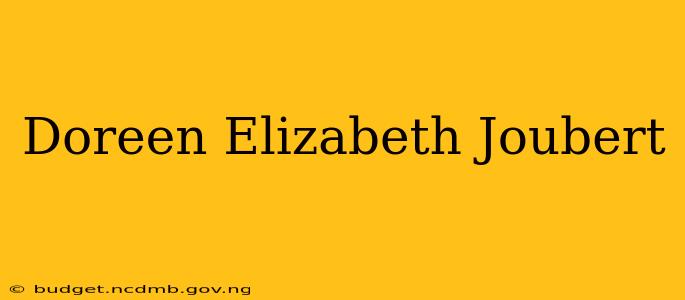 Doreen Elizabeth Joubert