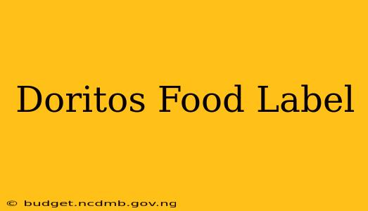 Doritos Food Label