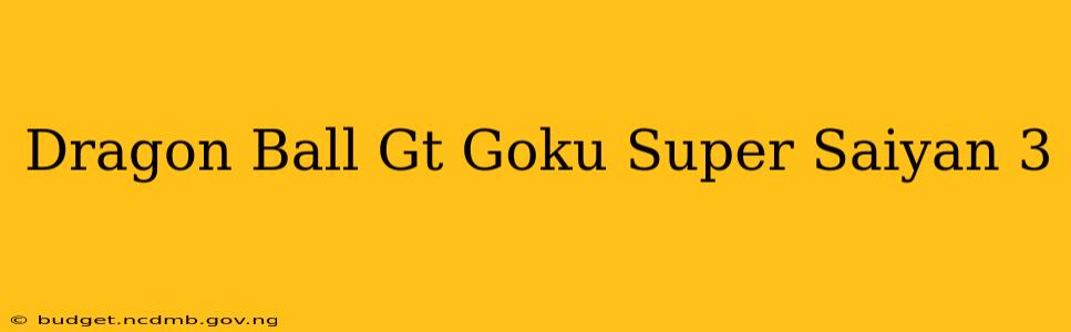 Dragon Ball Gt Goku Super Saiyan 3