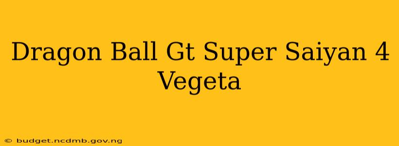 Dragon Ball Gt Super Saiyan 4 Vegeta