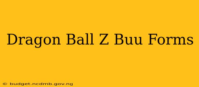 Dragon Ball Z Buu Forms