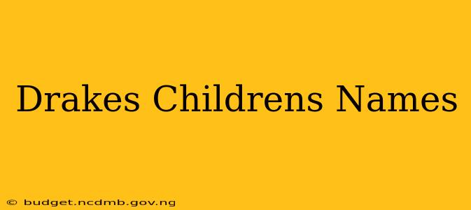 Drakes Childrens Names