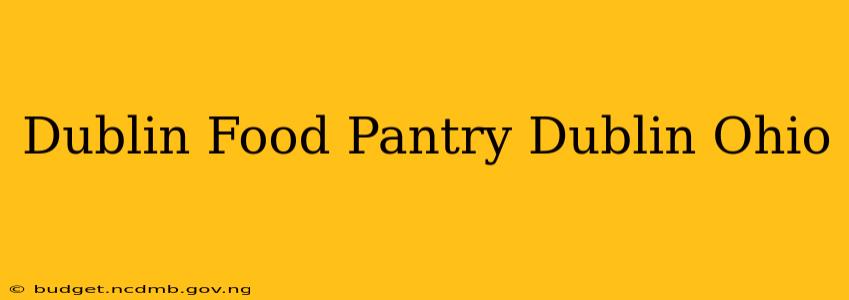 Dublin Food Pantry Dublin Ohio