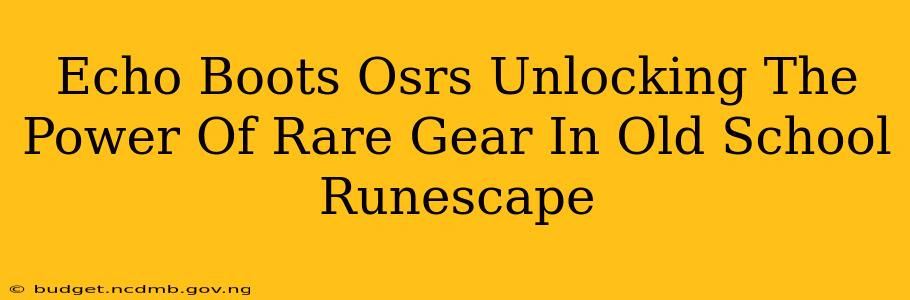 Echo Boots Osrs Unlocking The Power Of Rare Gear In Old School Runescape