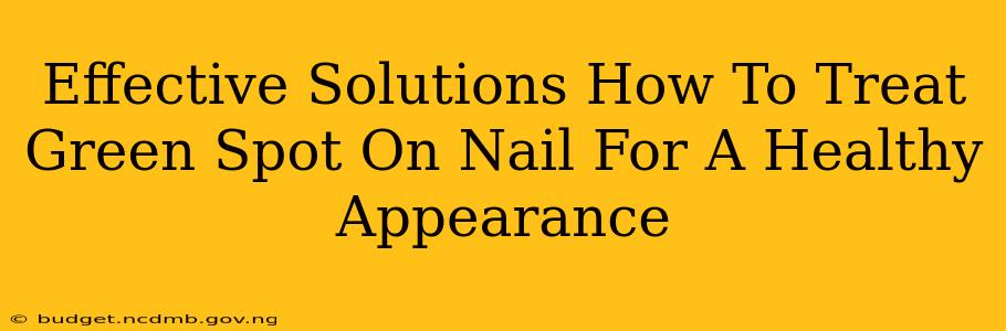 Effective Solutions How To Treat Green Spot On Nail For A Healthy Appearance