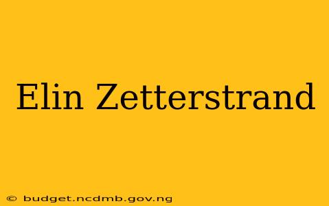 Elin Zetterstrand