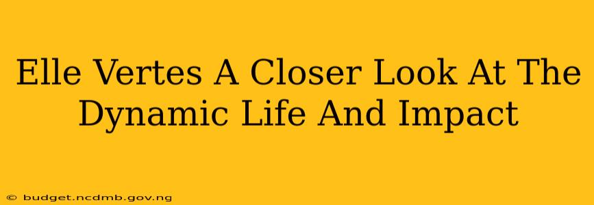 Elle Vertes A Closer Look At The Dynamic Life And Impact