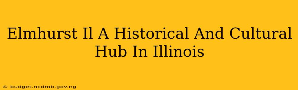 Elmhurst Il A Historical And Cultural Hub In Illinois