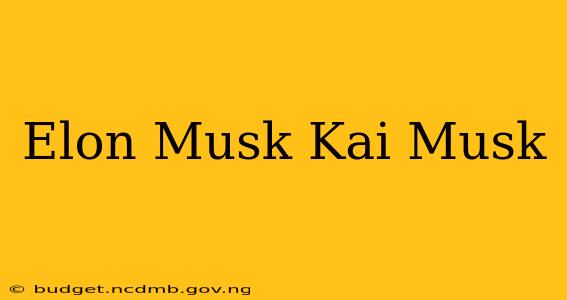 Elon Musk Kai Musk